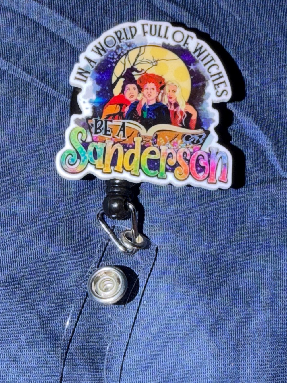 Be A Sanderson Colorful Witch Badge Reel - Blue